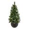 4ft. Pre-Lit Spruce Glittery Crestwood® Artificial Potted Christmas Tree, Clear Lights